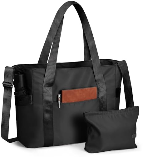 SKCOYH Grande borsa tote da donna con cerniera, borsa da lavoro impermeabile con scomparto da 15,6 pollici, ideale per infermiere, insegnanti, viaggi, palestra, spiaggia, yoga, scuola, con tracolla