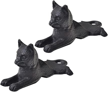 Angoily Tope De Puerta Resistente Al Viento De Hierro Fundido 15,5x7,5x6,5 Cm Forma De Gato Antideslizante para Puertas Interiores y Mascotas Segura