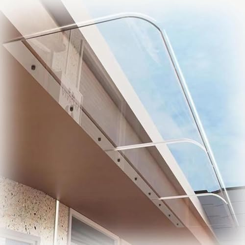Auvent pour Porte d'entrée, Marquise de Porte Exterieur,Design Moderne, Couverture en Polycarbonate 40 50 80 100 120 160cm Auvents de Fenêtre Extérieurs pour Balcon(Clear,35x120cm)
