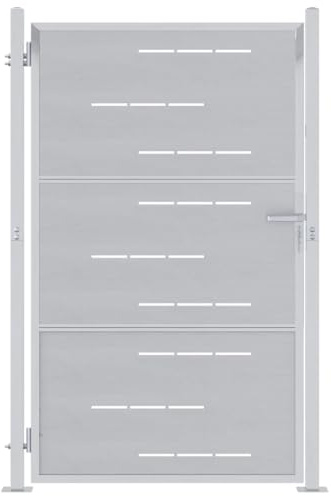 vidaXL Gartentor 85 x 120 cm Edelstahl Silber Abschließbar
