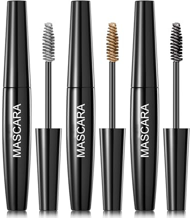 Glitzer Mascara Set for Eyelashes, 3Pcs Silber Gold Schwarz Diamond Sparkle Wimperntusche Wasserfest, Langanhaltend Glanz, Lengthening Curl Volumen Mascara Bunt, Hochpigmentierter Make-Up für Party