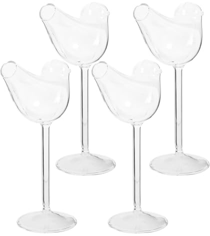 PRETYZOOM 4 Copas de Cóctel Ahumadas de Cristal, Juego de Copas de Vino Tinto Pequeñas, Diseño Creativo para Fiestas y Bares, Cristal Artesanal Resistente y Fácil de Limpiar