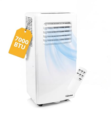 Tristar Climatizzatore portatile - 7.000 BTU - 3 in 1 - Deumidifica, Raffresca, Ventila - Fino a 25 m² - Kit finestra incluso - AC-5478 [Classe di efficienza energetica A]