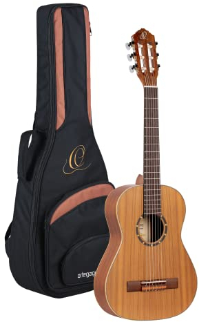 Ortega Guitars 1/2 Konzert Gitarre – Family Series – Inklusive Gig Bag – Zeder, Mahagoni, Natur (R122-1/2)