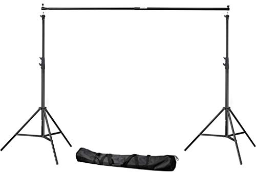 Bresser F002003 BR-D24 Hintergrund System 240 x 300 cm schwarz | Aluminiumstative mit Luftfederung, Teleskopstange 117 bis 300 cm, schwarze Pulverbeschichtung, Tragetasche