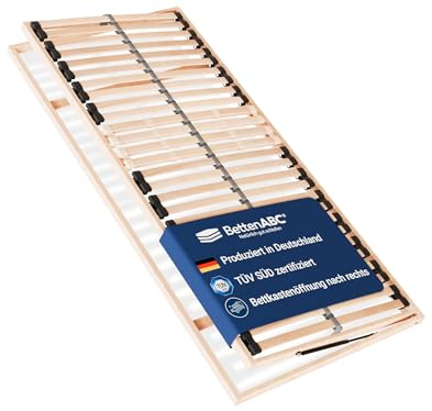 BettenABC - 7-Zonen-Lattenrost Madera mit Bettkastenfunktion -80x200cm - Lieferung per Spedition - Öffnung nach Rechts - Schulter- und Beckenkomfortzone - hergestellt aus Schicht- & Buchenholz