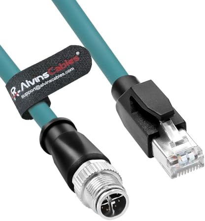 Alvin's Cables Câble Ethernet M12 8-Position X-Code vers RJ45 CCB-84901-2001-03 pour Cognex in Sight 8200 Série 8400 P67 Etanche|1M