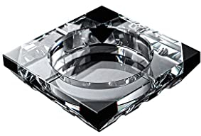 WRLRUILIAN Aschenbecher für Unkraut Kristallglas Coverless Aschenbecher Outdoor Couchtisch Home Office Desktop Dekoration Transparent Aschenbecher Aschenbecher im Freien (Color : Black, Size : 25cm)