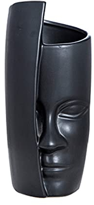 AJEYPMZ auf den Pflanzkopf moderner Blumentopf aus Keramik, Aufbewahrung von im Innenbereich und Dekoration von und Pflanzen zuHause,mit einem rutschfesten auf der ​Bodenvase,EBlack,Size