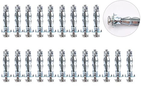 INCREWAY Wall Anchor, 21pcs M4*32 Heavy Duty Carbon Steel Molly Bolt Hollow Drive Wall Anchor Screws for Drywall Sheetrock