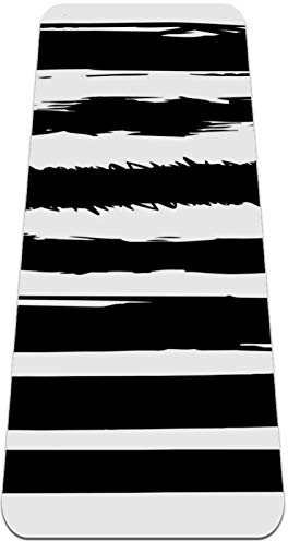 REJOON Schwarzes, gebürstetes Muster, Yogamatte, Dicke, rutschfeste Yogamatten for Frauen und Mädchen, Trainingsmatte, weiche Pilates-Matten
