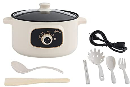 THEGA Cuociriso - Rice Cooker - Vaporiera Pentola, Padella Elettrica 110V, Fornello di Riso Multifunzione Pentola per Alimenti Antiaderente Pentola Calda Personale con Coperchio Piastra per Friggere