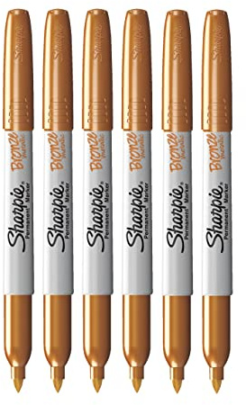 Sharpie metalliska permanenta markörer – fin spets – brons – paket med 6