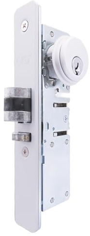 elox Schmaler Stil, Aluminium-Einsteckschloss Türschloss, Doppelschlüssel, Zinkzylinder und 4 Schlüssel, wendbar, 3,8 cm Dornmaß, Aluminium-Finish