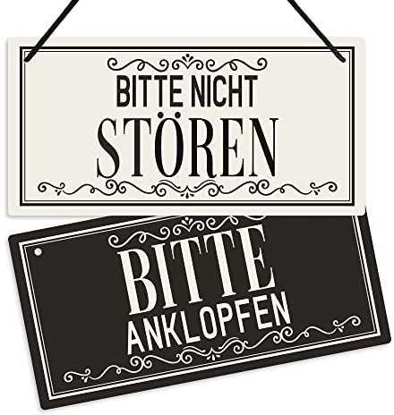 Putuo Decor Bitte Nicht Stören Schild, Bitten Anklopfen Türschild, Wendbares doppelseitiges Schild für Unternehmen, Büro, Therapeuten, Kliniken, Behandlungen, 25,4 x 12,7 cm PVC Hängeplakette