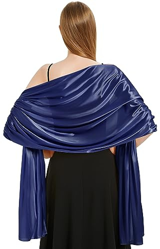 Vijamiy Satin Chiffon Stola Damen Festlich,Stola Für Abendkleid Farbenfrohe Eleganz Weicher Schultertuch Für Brautkleider、Party、Hochzeit、Geschenk