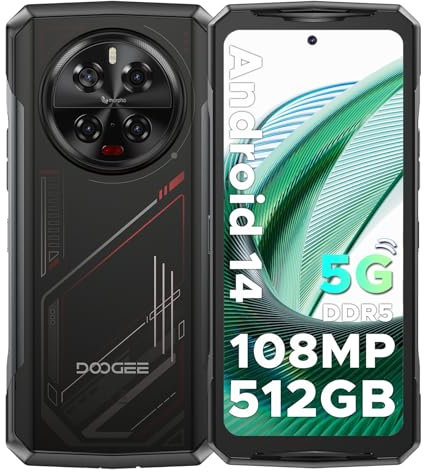 DOOGEE V40 5G Outdoor Handy Ohne Vertrag Android 14, Dimensity 7300, 32GB + 512GB Outdoor Smartphone, 8680mAh/33W, 6.78 Zoll HD+ 120Hz, 108MP+20MP Nachtsicht, IP68/IP69K/NFC/Face ID