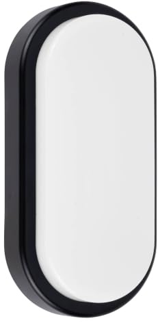 Ledvion - LED Bulkhead Deckenleuchte Badezimmer Schwarz (Oval, 6.5W, 4000K, IP54), Einfache Montage, Niedriger Energieverbrauch, Langlebig & Effizient | Robuste Wand- oder Deckenleuchte für Gang Keller Garage oder geschützten Außenbereich