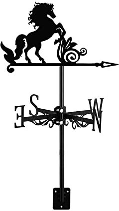 VNGBFGDFVN Wetterfahne Gusseisen Pferd Dekoration Richtungsanzeiger mit Dachmontage, Windfahne für Garten Terrasse Bauernhof Hof Ornament Wetterhahn,Pferd~B