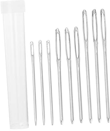 DIYEAH 9pezzi Aghi Smussati Cruna Grande Da Aghi Per Maglieria in Acciaio Per Cucire Di Dimensioni