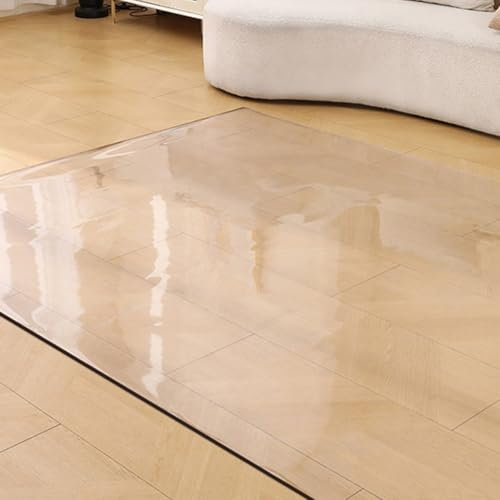 Klare Schreibtischunterlage - 2mm Dicke rutschfeste & Kratzfeste Arbeitsmatte für Büro/Küche, Wasserfeste Bodenmatte für Haushalt, Haustiere(140X140CM)