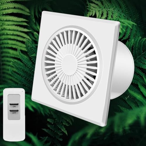 Vcyex Extractor De Baño - Extractor Baño Silencioso con Control Remoto Y Válvula Antirretorno, Instalación En Pared/Ventana, Apto para Cocinas, Baños, Balcones Y Garajes White,6IN