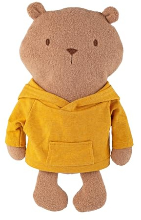 Sigikid Mister O'Lui Biberbär mit gelbem Hoodie Plüschtier Kuschelfreund | Großer Plüsch Biberbär Mister O'Lui aus Baumwoll-Teddyfleece mit gelbem Hoody – ein liebenswerter Kuschelfreund für Kinder
