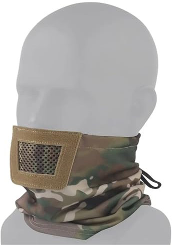 YChoolco Airsoft Half Mask Multicam Breathable Mesh Tactical Masks Hunting Protective Gear for Paintball Shooting Cycling(MC)