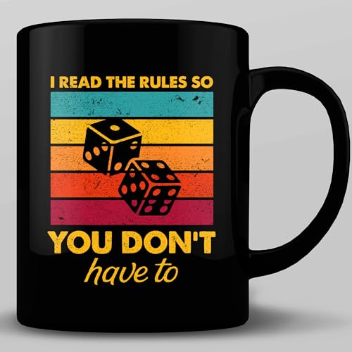 Coffee Mug, I Read The Rules So You Don't Have to Boardgames Tea Cup Funny Ceramic Mugs Coloured Personalised Mug for Kitchen Accessories Anyone Office 330ML