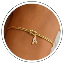 RMMD Armband Damen Gold, 18K Vergoldete Liebesknoten Charm Armband mit Buchstaben Personalisierte Armkette Damen Knoten Armbänder Goldschmuck Trauzeugin Geschenke Geschenken für Frauen Freundin