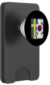 Sweden South Korea Half Flag Swedish South Korean PopSockets PopWallet for MagSafe