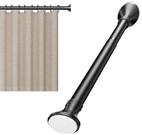 Teleskopstange Zum Klemmen 3m 4m 5m Gardinenstange Ohne Bohren Duschstange Zum Klemmen Ausziehbare Klemmstange Für Gardinen Vorhangstange Ohne Bohren Curtain Rod No Drill(Schwarz,360-450cm)