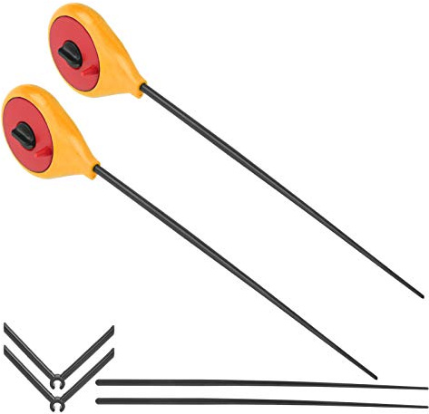 RASTKY Juego de 2 Cañas de Pescar en Hielo, Dispositivo Portátil Ligero y Duradero de Alta Sensibilidad para Pesca Al Aire en Invierno (Yellow)