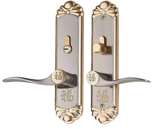 PADGCNOR Juego de manillas para puertas Cerradura de manija puerta aleación zinc con cuerpo cerradura silenciosa llaves for puertas dormitorio madera 35 a 45 mm espesor