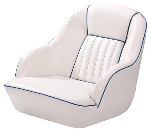 GarveeLife Ergonomischer Captain Chair für Pontonboote – Klappbarer Bootssitz mit UV-beständigem Marine-Vinyl, Komfortschaum, stabilem Kunststoffrahmen, passend für 5x5 & 5x12 Schraubenmuster – Farbe: