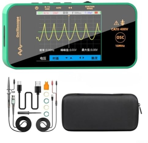 Portable Handheld Digital Oscilloscope 10MHz 48MSa/s 3.2 TFT Display 1200mAh Compact Pocket Size for Automotive Audio Electronics Diagnostics Engineers+