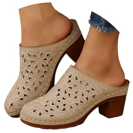 VIYUANH Zoccoli Sabot Donna Ortopediche Estive Pantofole Zeppa Bassa con Plateau Ciabatte Punta Chiusa Eleganti Comodi Camminata Spiaggia Leggeri
