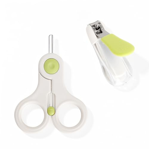 SLIAXINT Baby nagelklippare set babynagelsax och nagelklippare för barn, barnnagelklippare med nagelfångare ingen splash fingernagelklämma ergonomisk barnnagelklippare för skonsam nagelvård