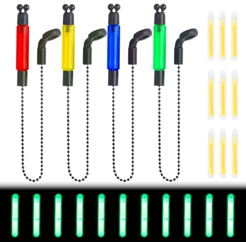 4 Farben Swinger Bissanzeiger mit 20pcs Knicklichter für Karpfenangeln