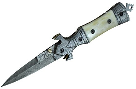 Perkin Damast Taschenmesser mit scheide
