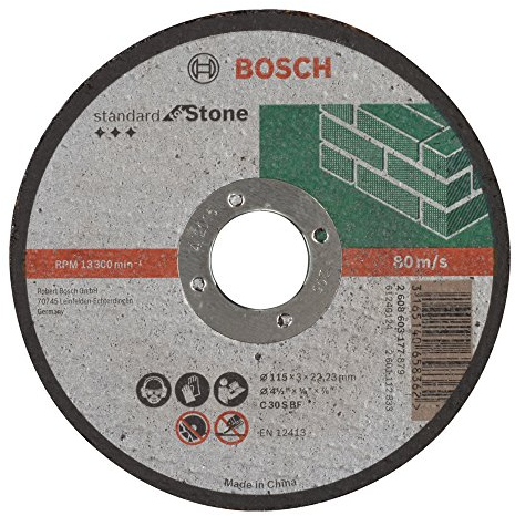 Bosch Professional 1x Disco de Corte Recto Standard for Stone (para Ladrillo, Mármol, Ø 115 mm, Accesorios para Amoladoras)