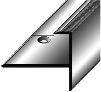 Einschubprofil, mit Nase für Parkett, 15,3 mm Einfasshöhe, Aluminium eloxiert, gebohrt