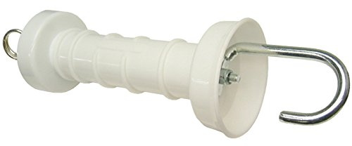 VOSS.farming 10 x Torgriff kompakt mit Haken - Weidezauntor Griff - weiß - Elektrozauntor isolierter Griff