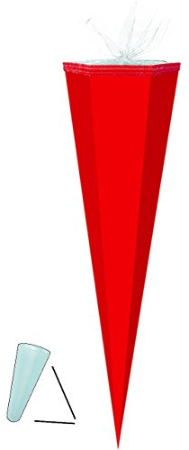 alles-meine.de GmbH Schultüte Rohling - Rot - 50 cm mit Tüllabschluß - Zuckertüte - zum Basteln, Bemalen und Bekleben Bastelschultüte