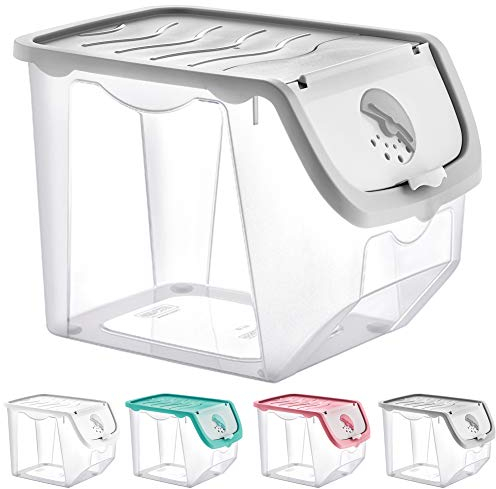 orion group - Aufbewahrungsbox mit deckel - Aufbewahrungsbehälter lebensmittel - Küchen Frischhaltedosen - Aufbewahrungsbox - Behälter vorratsdosen - plastikkisten - 12 L (Grau-transparent)