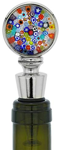 Murano Glass Millefiori Rundflaschenverschluss - Mehrfarbig