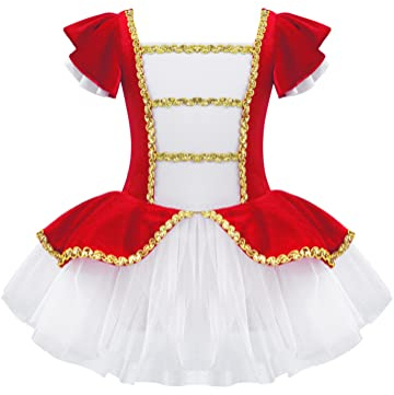 Alvivi Vestido de Danza para Niña Maillot con Tutú Ballet Leotardo Gimnasia Rítmica Vestido de Bailarina Lujo Disfraz de Fiesta Carnaval Navidad 3-16 años Rojo 7-8 años
