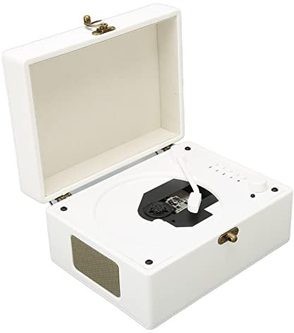Giradischi CD, Lettore CD Supporto per Giradischi Professionale AUX USB con Telecomando per la Casa (Bianco)