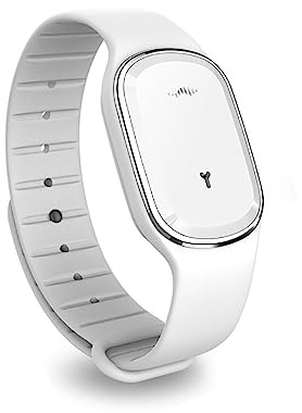 Pulseras Repelente de Mosquitos Ultrasónico, Reloj Electrónico Anti-Mosquitos con Carga USB/Reutilizable/Portátil para Acampar al Aire Libre Senderismo(Blanco (Sin Visualización de Hora))