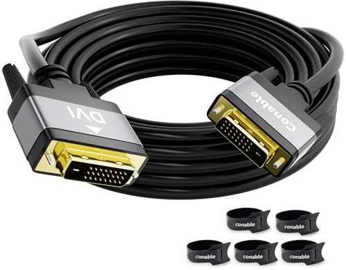 DVI-D - Cavo Dual Link da maschio a maschio, placcato oro, 1080P, con rivestimento in alluminio, 1080P, per PC, desktop, monitor, proiettore, videogiochi, HDTV, DVD, colore: nero